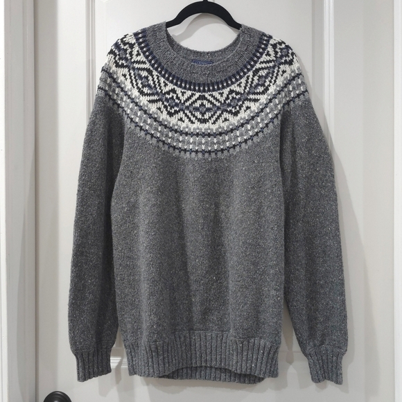 Vintage G H Bass Fair Isle Knit Pullover Sweater. Men's S, Cotton Acrylic Wool - Picture 3 of 11